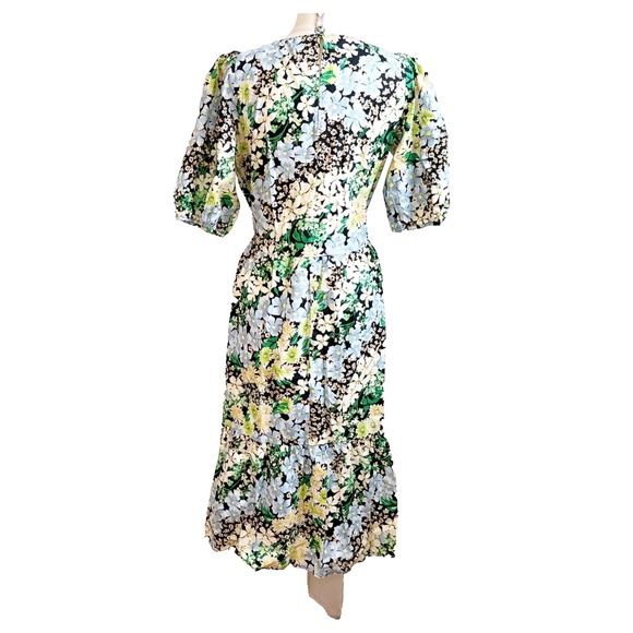 H&M Midi Floral Short Sleeve Dress M Medium Office/Career/Work/Party/Casual EUC - Picture 2 of 7